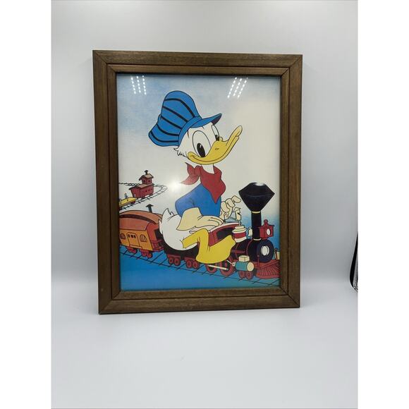 Donald Duck on Train 8x10 Walt Disney Print Promo‎ Kid Art Fan Club - Picture 1 of 5